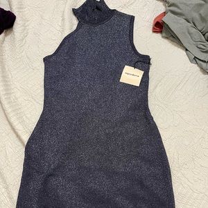 Luz Metallic Dress in Navy from Superdown (bought on Revolve).